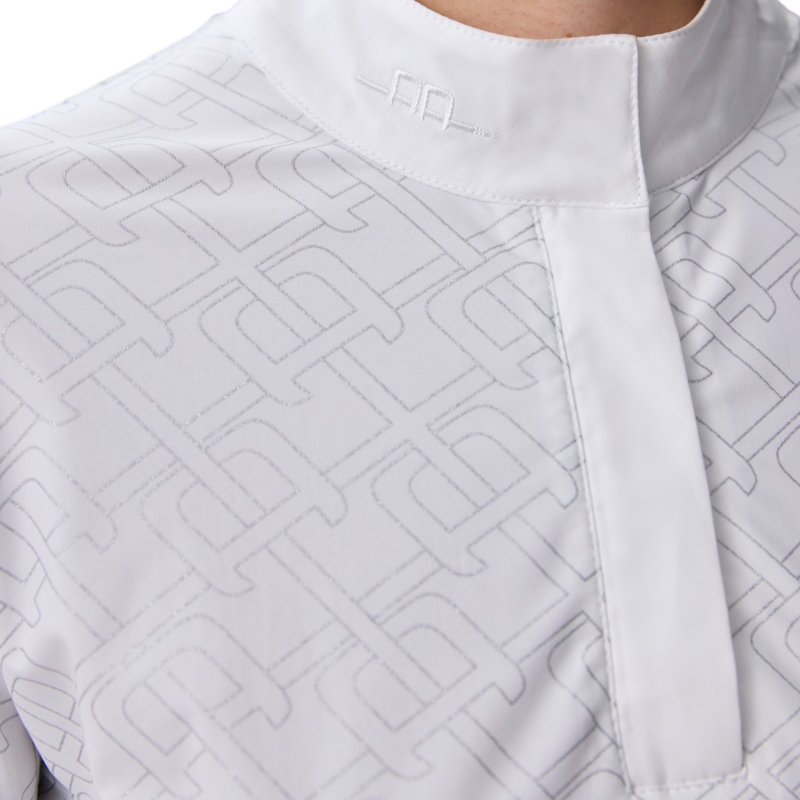 Horseware - Polo de concours manches courtes femme Alcina white/ argentprint | - Ohlala