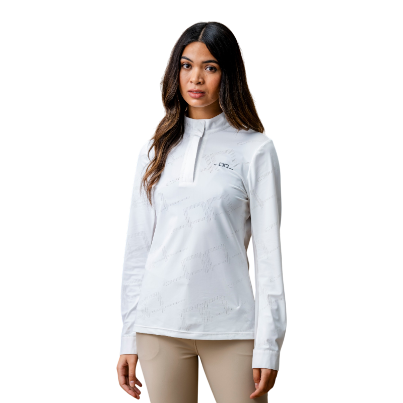 Horseware - Polo de concours manches longues femme Elena blanc | - Ohlala