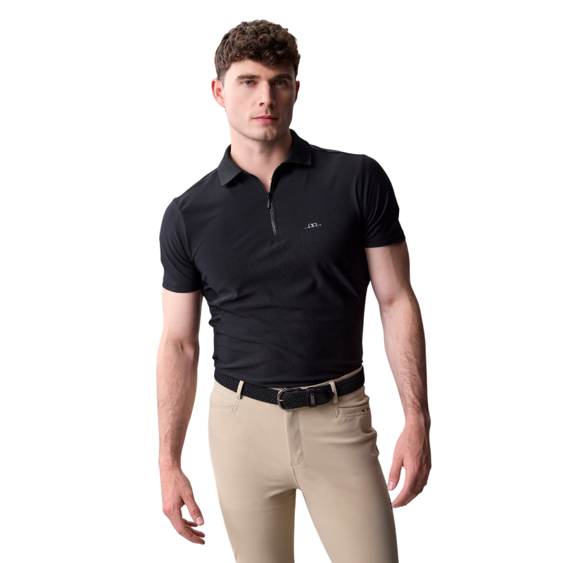 Horseware - Polo manches courtes à col zippé homme Mattia noir | - Ohlala