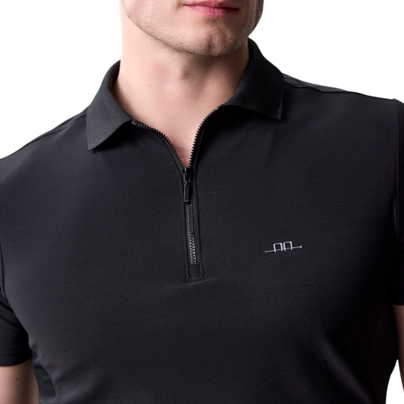 Horseware - Polo manches courtes à col zippé homme Mattia noir | - Ohlala
