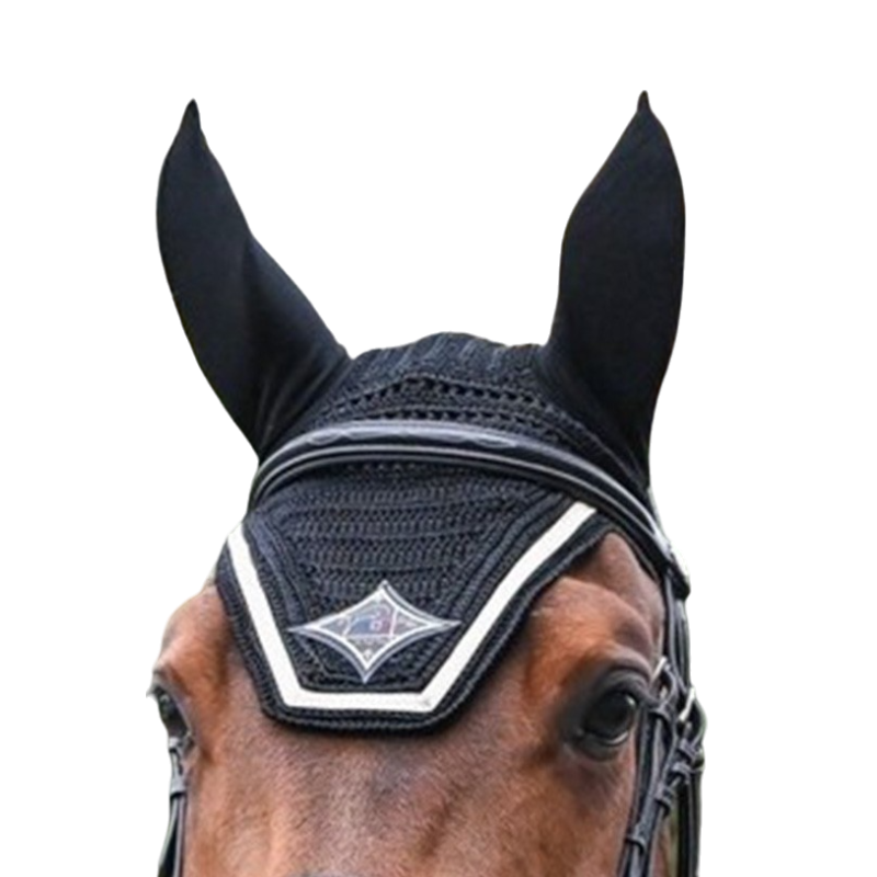 Jump'In - Bonnet chevaux Écusson noir lurex et champagne | - Ohlala