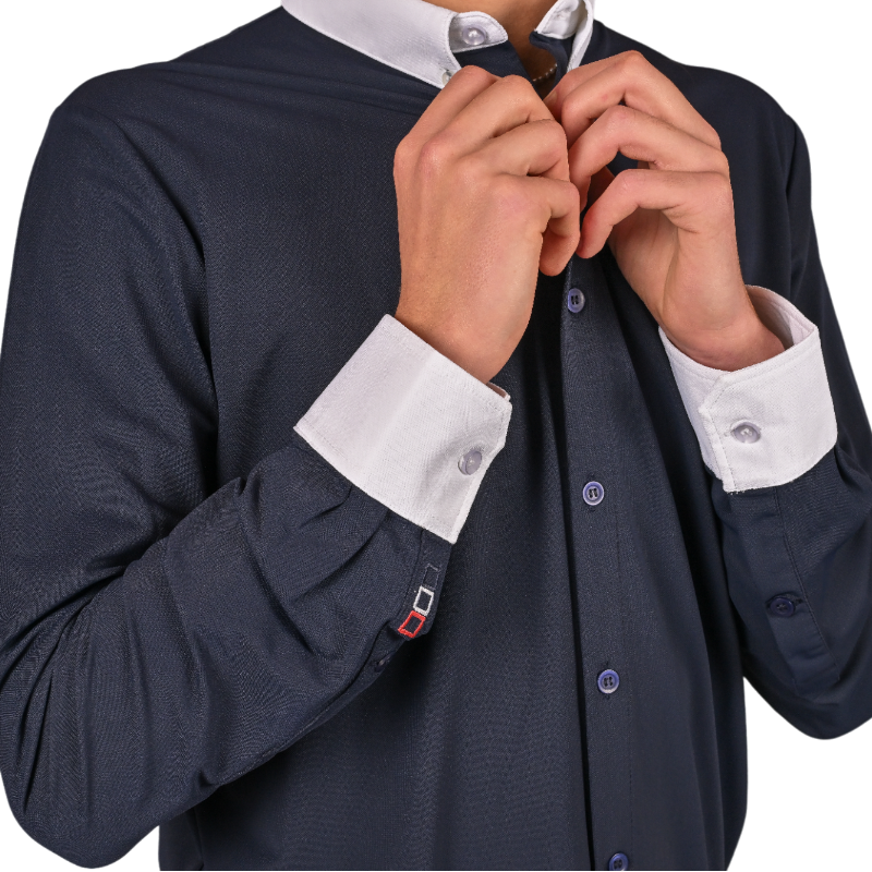 Jump'In - Chemise de concours manches longues homme Félix marine | - Ohlala