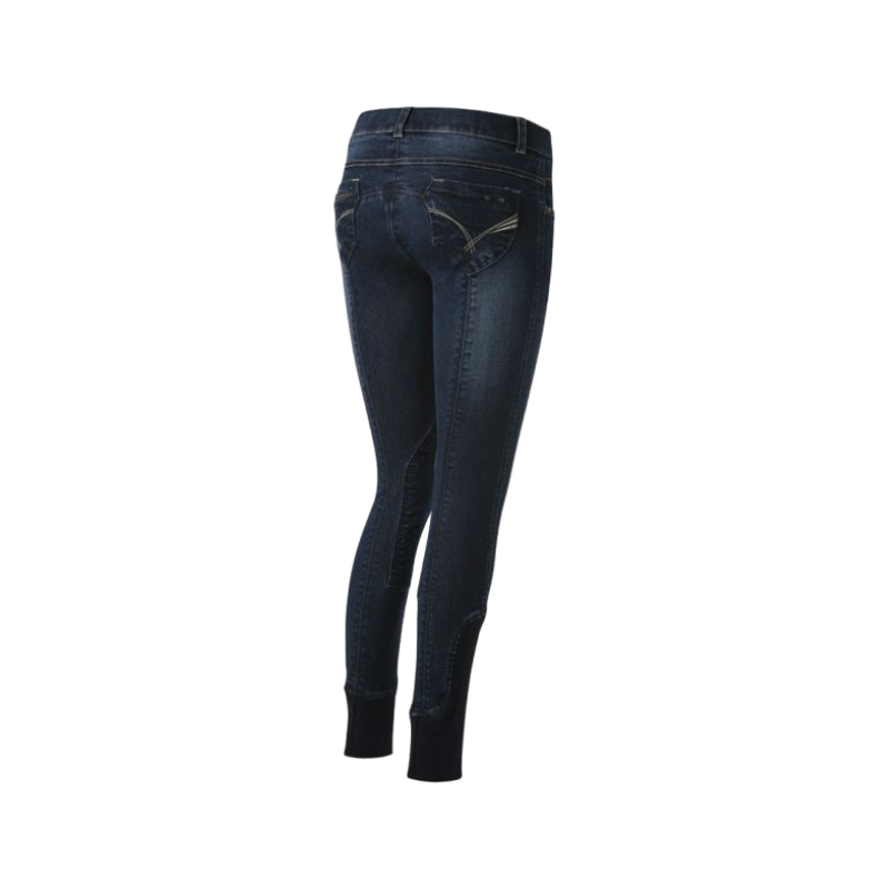 Equithème - Pantalon d'équitation femme Jean Texas Marine | - Ohlala