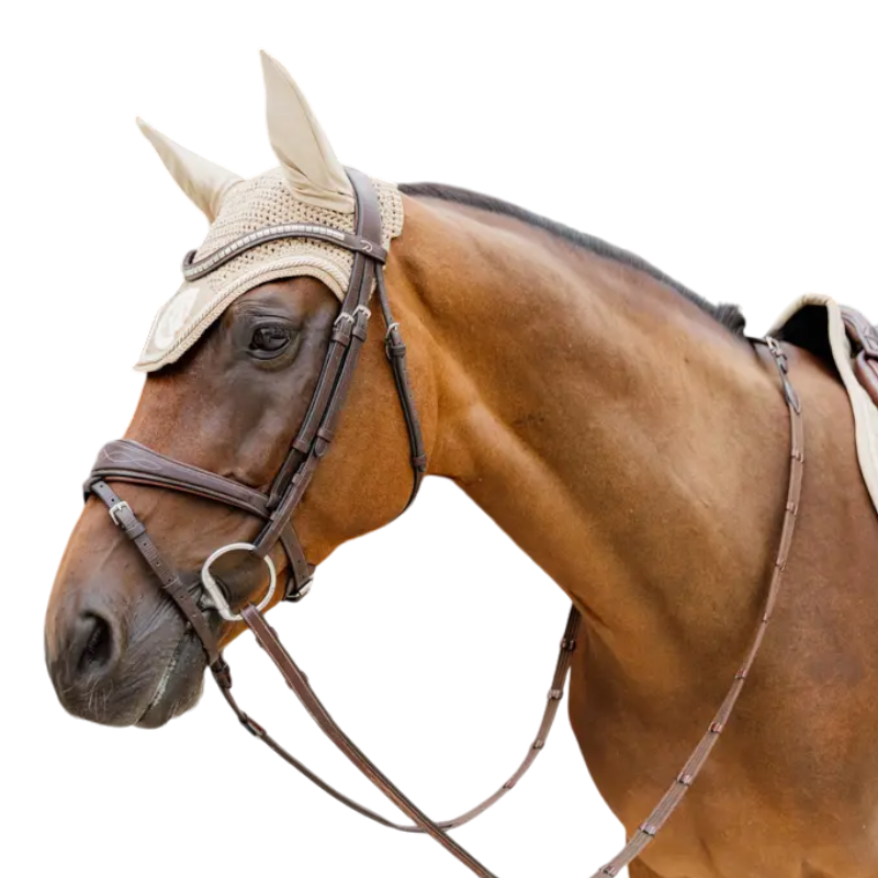 Kentucky Horsewear - Bonnet anti-mouches Wellington 3D Logo corde beige | - Ohlala