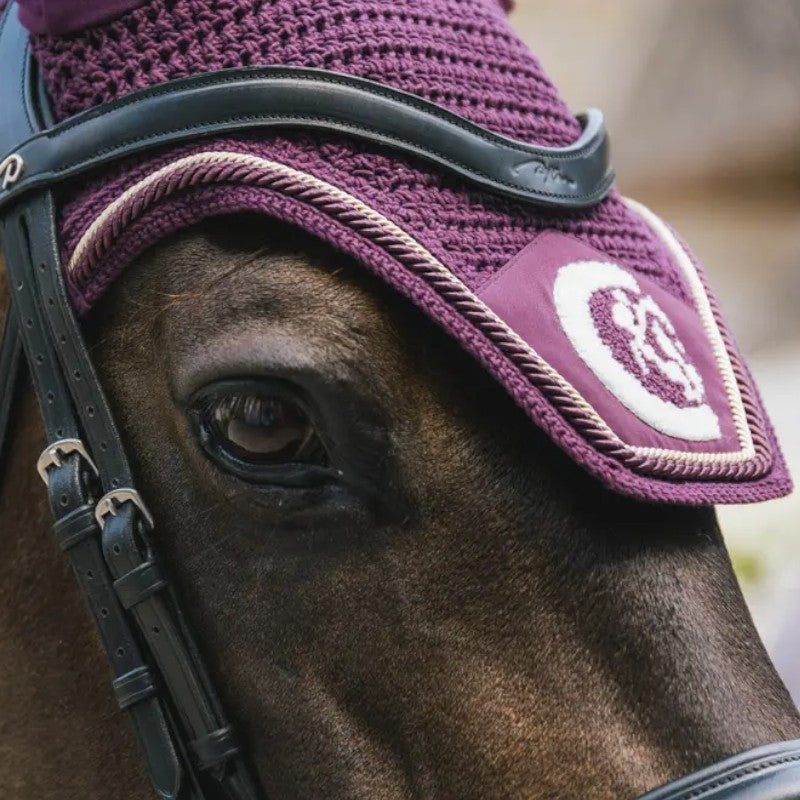 Kentucky Horsewear - Bonnet anti-mouches Wellington 3D Logo corde mauve | - Ohlala