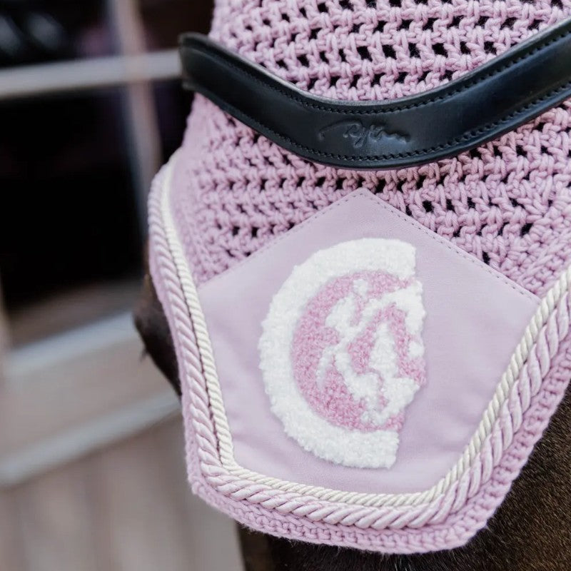 Kentucky Horsewear - Bonnet anti-mouches Wellington 3D Logo corde rose pâle | - Ohlala