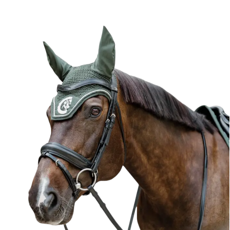 Kentucky Horsewear - Bonnet anti-mouches Wellington 3D Logo corde vert pin | - Ohlala
