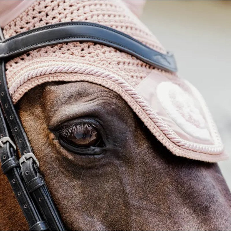 Kentucky Horsewear - Bonnet anti-mouches Wellington 3D Logo corde vieux rose | - Ohlala