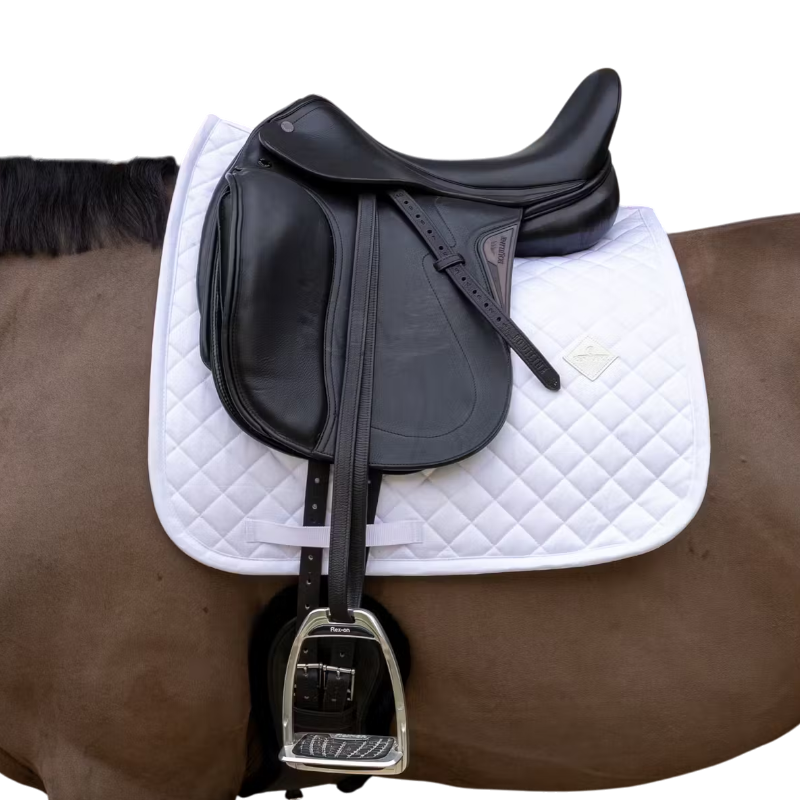 Kentucky Horsewear - Tapis de dressage Diamond doublé mouton synthétique blanc