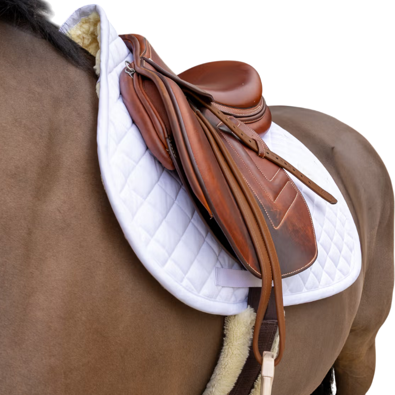 Kentucky Horsewear - Tapis de selle Diamond doublé mouton synthétique blanc