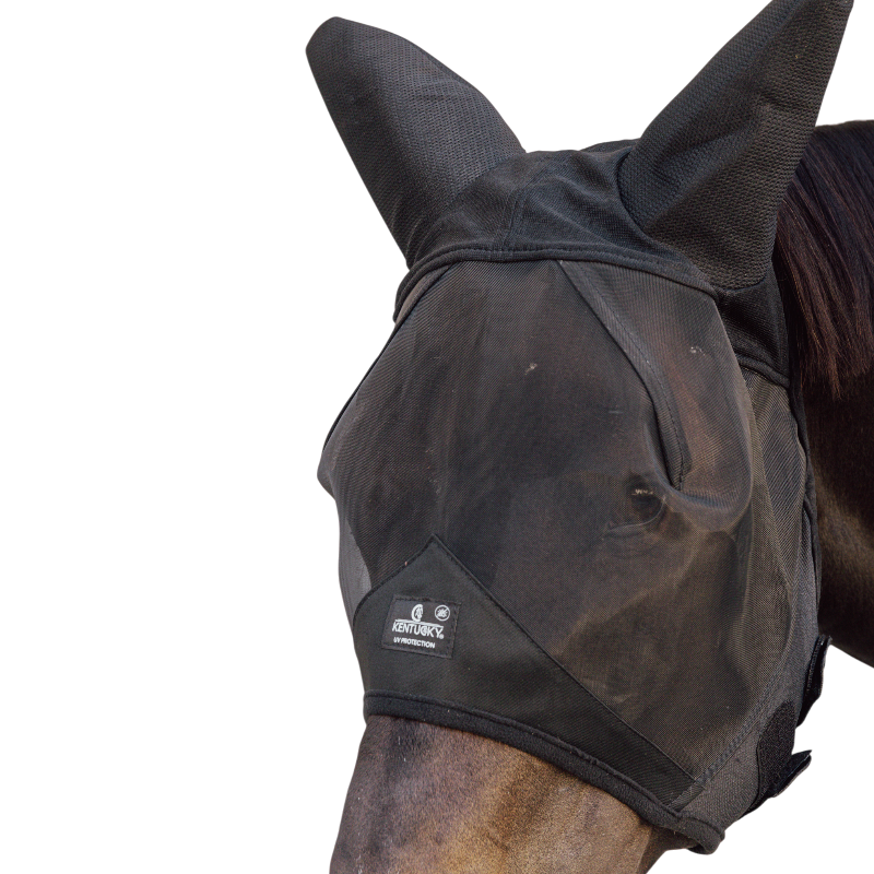 Kentucky Horsewear - Masque anti-mouches oreilles anti-bruit noir | - Ohlala