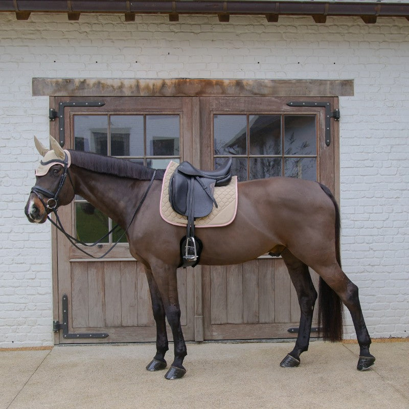 Kentucky Horsewear - Tapis de dressage Softshell Onion Quilt beige/ vieux rose | - Ohlala