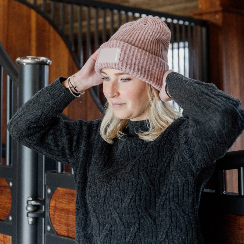 Kentucky Horsewear - Bonnet Rubber logo vieux rose | - Ohlala