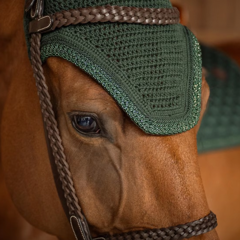Kentucky Horsewear - Bonnet Wellington corde pailletée tressée vert foncé