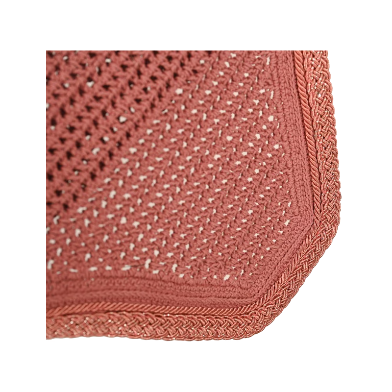Kentucky Horsewear - Bonnet anti-bruit Wellington corde pailletée tressée vieux rose