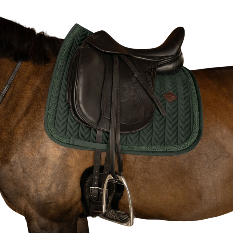 Tapis de dressage Velvet Fishbone glitter vert foncé - Kentucky Horsewear
