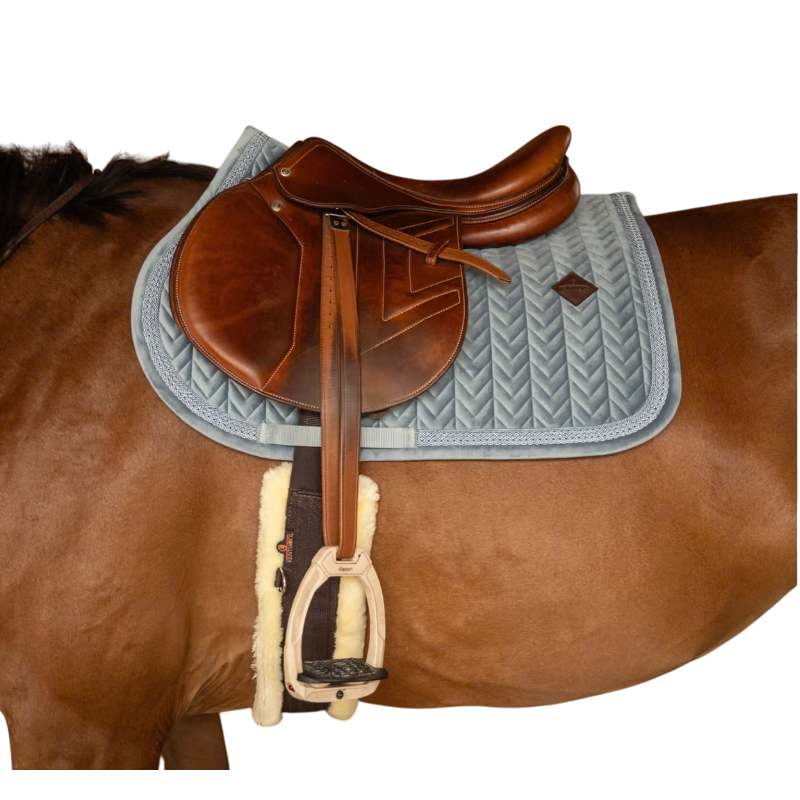 Tapis de selle Velvet Fishbone glitter bleu - Kentucky Horsewear