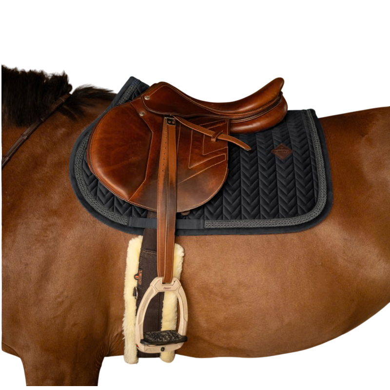 Tapis de selle Velvet Fishbone glitter noir - Kentucky Horsewear