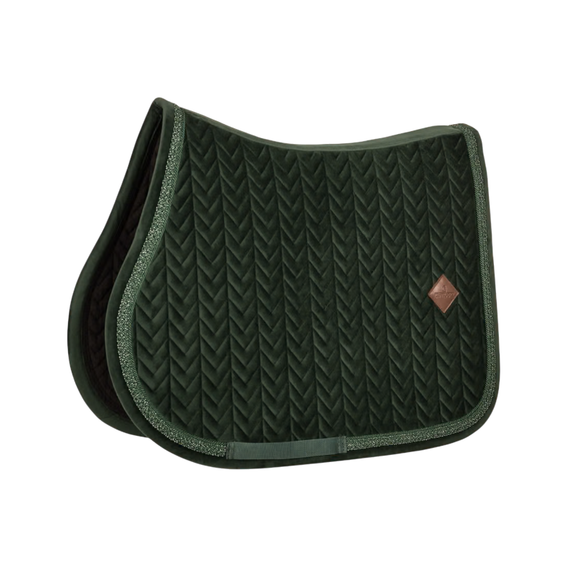 Tapis de selle Velvet Fishbone glitter vert foncé - Kentucky Horsewear