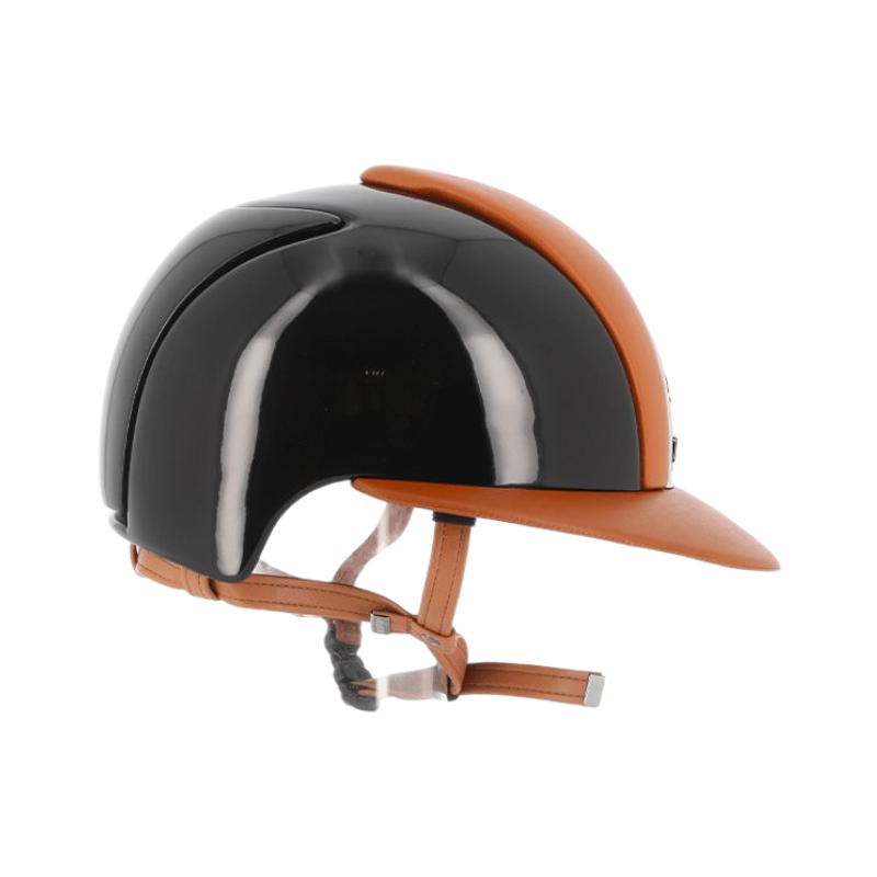 KEP - Casque personnalisé Cromo Polish Black Leather Cognac Visière Polo | - Ohlala