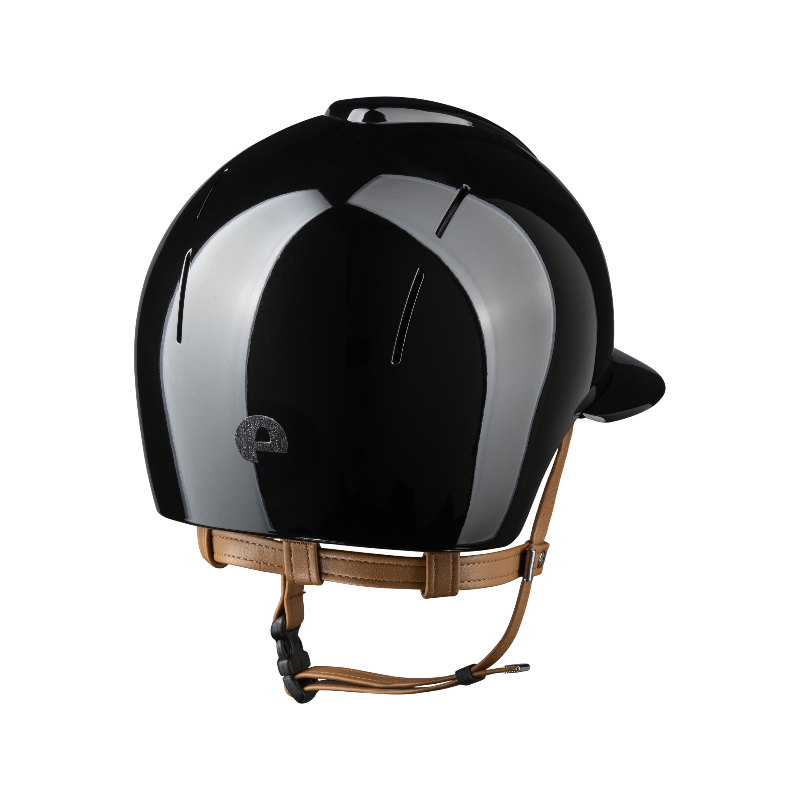 KEP - Casque d'équitation Smart Nova Metal Polish black Star black visière polo jugulaire beige | - Ohlala