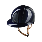 KEP - Casque d'équitation Smart Nova Metal Polish blue Star blue visière polo jugulaire beige | - Ohlala