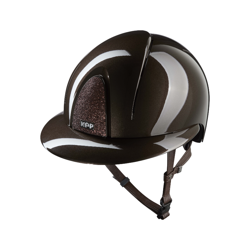 KEP - Casque d'équitation Smart Nova Metal Polish marron Star marron visière polo | - Ohlala