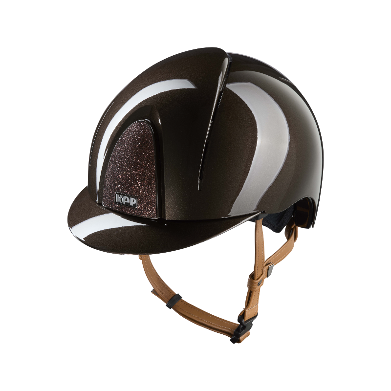 KEP - Casque d'équitation Smart Nova Metal Polish marron Star marron visière standard jugulaire beige | - Ohlala