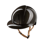 KEP - Casque d'équitation Smart Nova Metal Polish marron visière polo jugulaire beige | - Ohlala