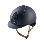 KEP - Casque d'équitation Smart Nova Textile blue visière standard jugulaire beige | - Ohlala