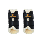 Kentucky Horsewear - Paard Turn Out leren beenbeschermers achterbenen zwart | - Ohlala