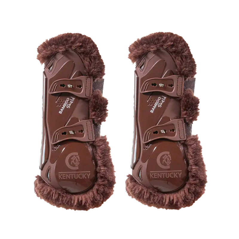 Kentucky Horsewear - Guêtres ouvertes mouton marron vegan Bamboo Elastique marron x2 | - Ohlala