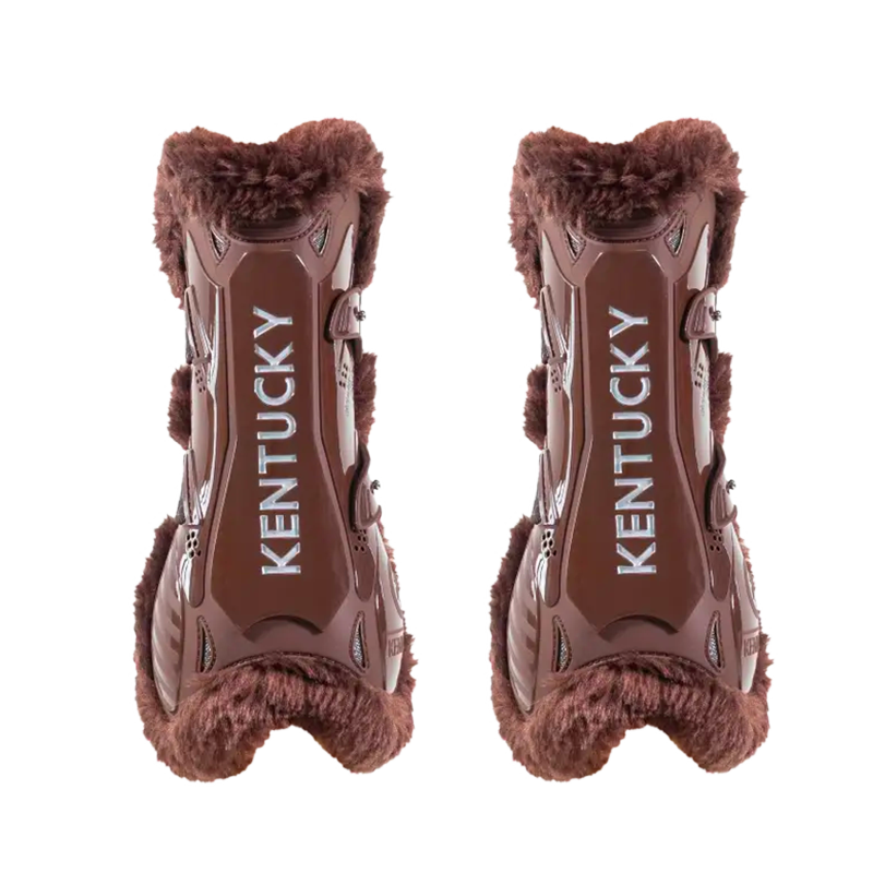 Kentucky Horsewear - Guêtres ouvertes mouton marron vegan Bamboo Elastique marron x2 | - Ohlala