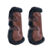 Kentucky Horsewear - Open beenbeschermers vegan schaapsvacht zwart Bamboo Elastique bruin x2 | - Ohlala