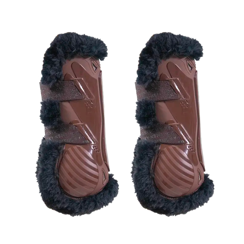 Kentucky Horsewear - Guêtres ouvertes mouton noir vegan Bamboo Elastique marron x2 | - Ohlala