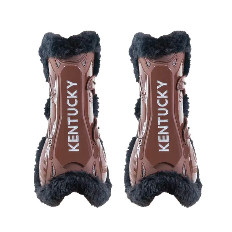 Kentucky Horsewear - Guêtres ouvertes mouton noir vegan Bamboo Elastique marron x2 | - Ohlala