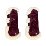 Kentucky Horsewear - Guêtres ouvertes mouton vegan Bamboo Elastic bordeaux x2 | - Ohlala
