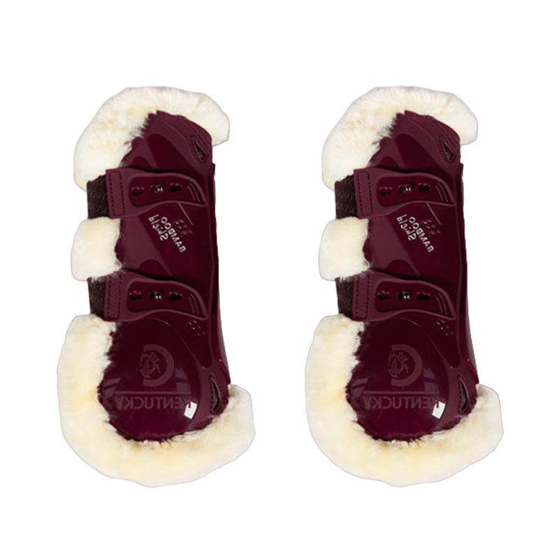 Kentucky Horsewear - Guêtres ouvertes mouton vegan Bamboo Elastic bordeaux x2 | - Ohlala