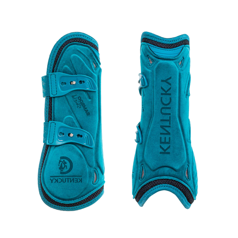 Kentucky Horsewear - Guêtres ouvertes Bamboo Elastic Velvet émeraude | - Ohlala