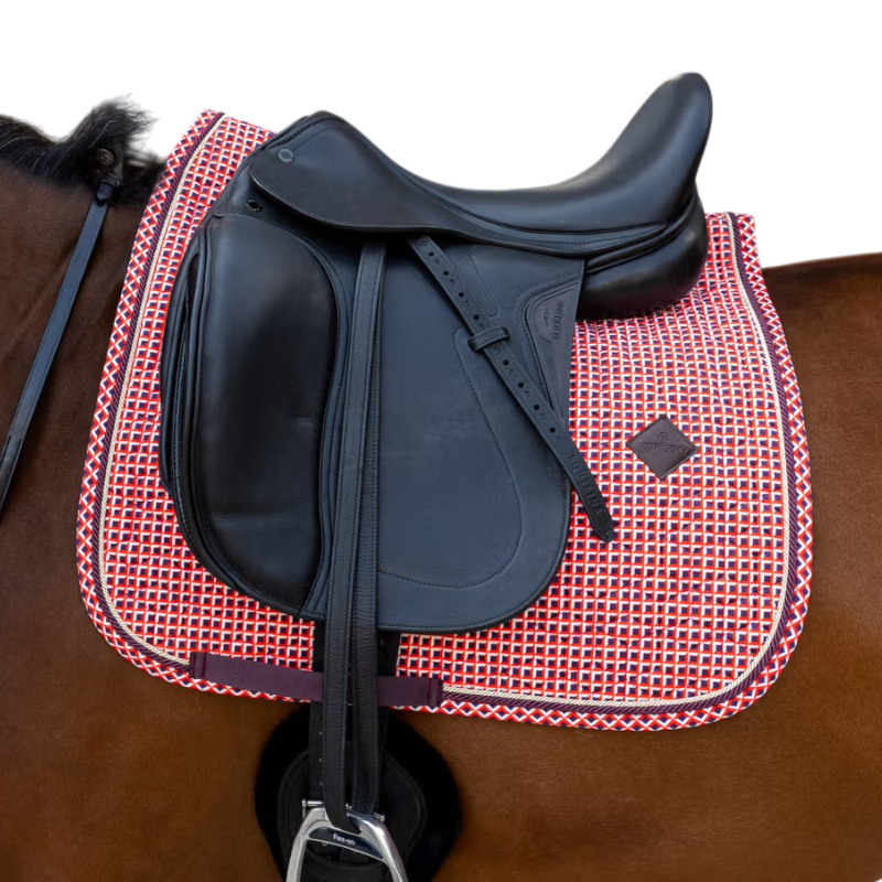 Kentucky Horsewear - Tapis de dressage Velvet Printing check rouge