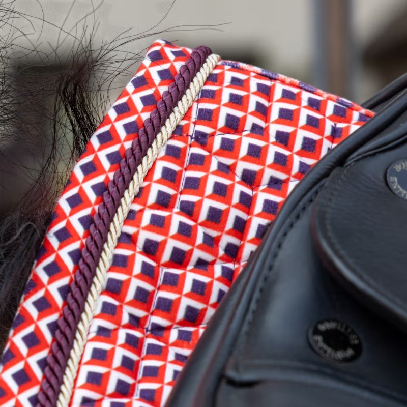 Kentucky Horsewear - Tapis de dressage Velvet Printing check rouge