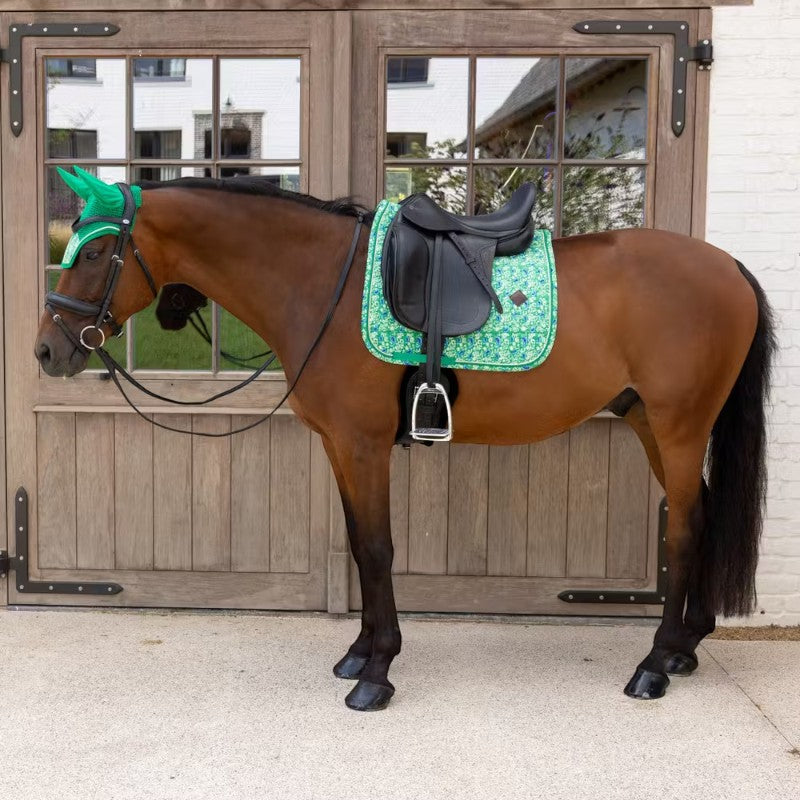 Kentucky Horsewear - Tapis de dressage Velvet Printing paisley garden vert/ marine