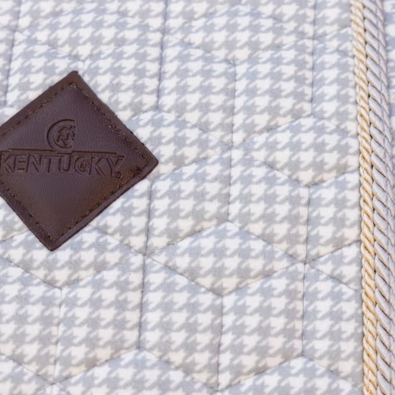 Kentucky Horsewear - Tapis de dressage Velvet Printing pied de poule gris/ blanc