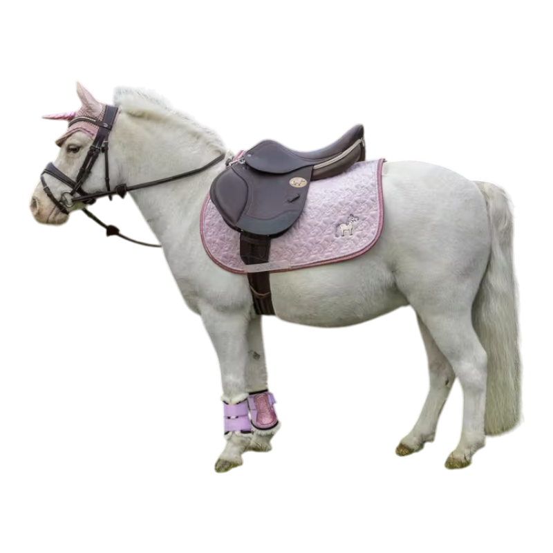 Kentucky Horsewear - Tapis de dressage tête de licorne paillettes rose tendre