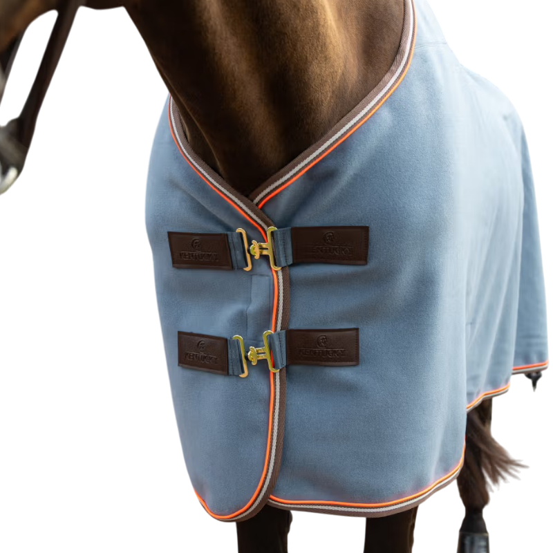 Kentucky Horsewear - Zware fleecedeken Heavy Melange stoffig blauw | - Ohlala