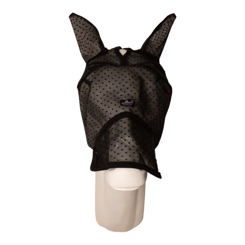 Kentucky Horsewear - Masque anti-mouches Heart avec oreilles et nez noir | - Ohlala