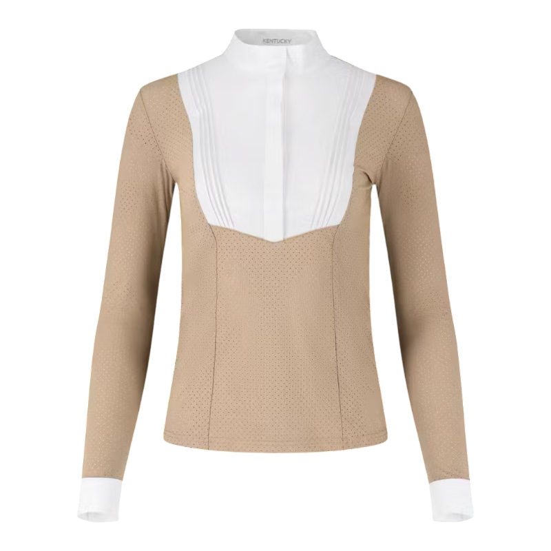 Kentucky Horsewear - Polo de concours manches longues femme Heritage Air beige
