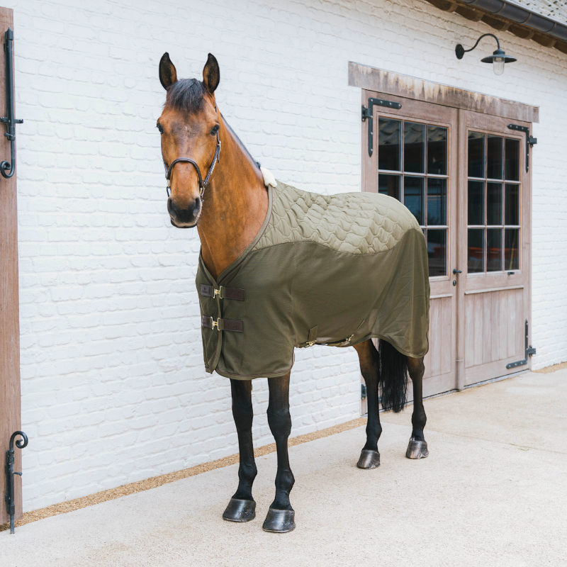 Kentucky Horsewear - Couverture polaire Transport Combo Cooler Fleece vert sapin | - Ohlala