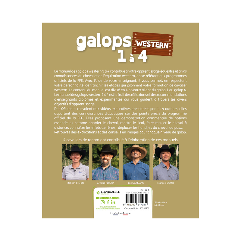 Lavauzelle - Livre de préparation aux galops Western 1 à 4 avec vidéos | - Ohlala