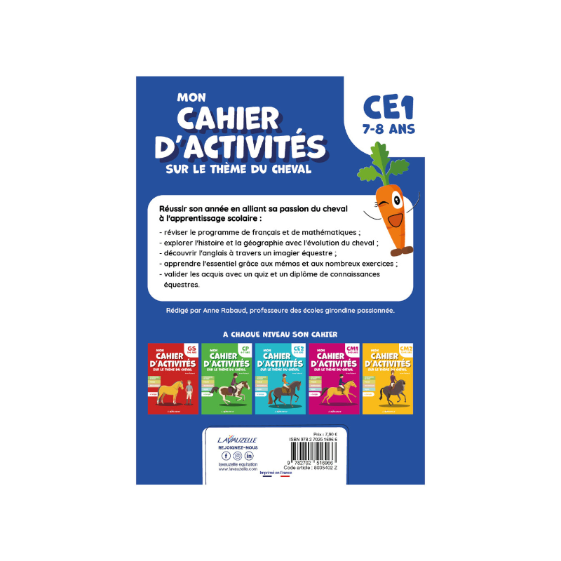 Lavauzelle - Cahier d'activités sur le thème du cheval niveau CE1 | - Ohlala